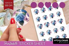 Spring Blossom Round Sticker - Flowers Printable Sticker Product Image 1