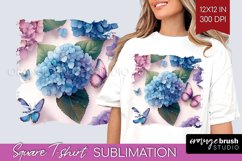 Spring Blossom Square Tshirt Background - Flowers PNG Product Image 1