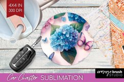 Spring Blossom Car Coaster - Flowers Coaster PNG Sublimation Product Image 1