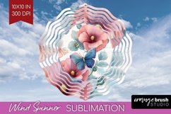 Spring Blossom Wind Spinner Sublimation PNG - Flowers Round Product Image 1