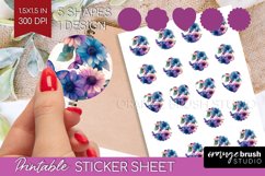 Spring Blossom Round Sticker - Flowers Printable Sticker Product Image 1