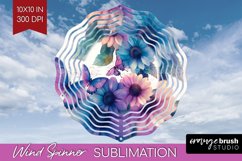Spring Blossom Wind Spinner Sublimation PNG - Flowers Round Product Image 1