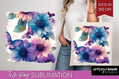 Spring Blossom Tote Bag - Flowers Tote Bag PNG Sublimation Product Image 1