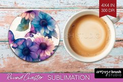 Spring Blossom Round Coaster - Flowers Coaster PNG Product Image 1