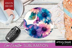 Spring Blossom Car Coaster - Flowers Coaster PNG Sublimation Product Image 1