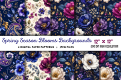 Spring Season Blooms Backgrounds JPG Product Image 1