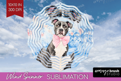 Staffy Dog Wind Spinner Sublimation PNG Floral Dog Round Product Image 1