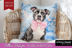 Staffy Dog Pillow Sublimation Floral Dog Pillow Cover PNG Product Image 1