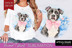 Staffy Dog Round Tshirt Background Floral Dog PNG Product Image 1
