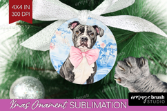 Staffy Dog Ornament PNG Floral Dog PNG Sublimation Product Image 1