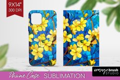 Stained Glass Flowers Phone Case PNG - Floral Case PNG Product Image 1