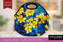 Stained Glass Flowers Lunch Bag - Floral Lunch Bug PNG Product Image 1