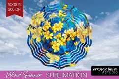 Stained Glass Flowers Wind Spinner Sublimation PNG - Floral Product Image 1