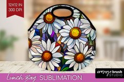 Stained Glass Flowers Lunch Bag - Floral Lunch Bug PNG Product Image 1