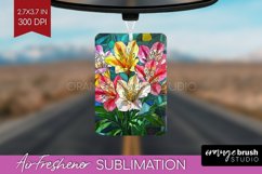 Stained Glass Flowers Air Freshener PNG - Floral PNG Product Image 1