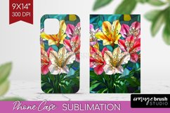 Stained Glass Flowers Phone Case PNG - Floral Case PNG Product Image 1