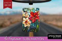 Stained Glass Flowers Air Freshener PNG - Floral PNG Product Image 1