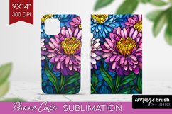 Stained Glass Flowers Phone Case PNG - Floral Case PNG Product Image 1