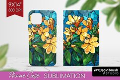 Stained Glass Flowers Phone Case PNG - Floral Case PNG Product Image 1