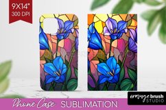 Stained Glass Flowers Phone Case PNG - Floral Case PNG Product Image 1