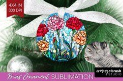 Stained Glass Flowers Ornament PNG - Floral PNG Sublimation Product Image 1