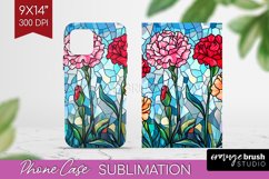Stained Glass Flowers Phone Case PNG - Floral Case PNG Product Image 1