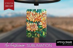 Stained Glass Flowers Air Freshener PNG - Floral PNG Product Image 1