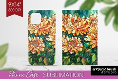 Stained Glass Flowers Phone Case PNG - Floral Case PNG Product Image 1