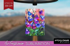 Stained Glass Flowers Air Freshener PNG - Floral PNG Product Image 1