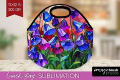 Stained Glass Flowers Lunch Bag - Floral Lunch Bug PNG Product Image 1