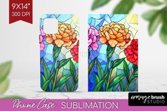 Stained Glass Flowers Phone Case PNG - Floral Case PNG Product Image 1