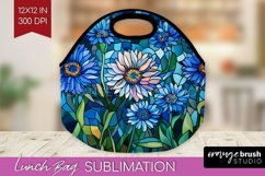 Stained Glass Flowers Lunch Bag - Floral Lunch Bug PNG Product Image 1