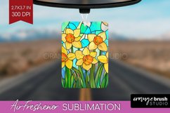 Stained Glass Flowers Air Freshener PNG - Floral PNG Product Image 1