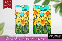 Stained Glass Flowers Phone Case PNG - Floral Case PNG Product Image 1