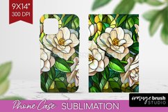 Stained Glass Flowers Phone Case PNG - Floral Case PNG Product Image 1