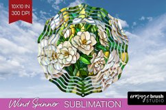 Stained Glass Flowers Wind Spinner Sublimation PNG - Floral Product Image 1