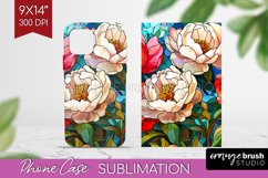 Stained Glass Flowers Phone Case PNG - Floral Case PNG Product Image 1