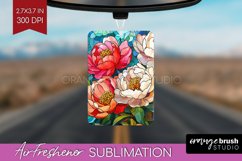 Stained Glass Flowers Air Freshener PNG - Floral PNG Product Image 1