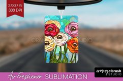 Stained Glass Flowers Air Freshener PNG - Floral PNG Product Image 1