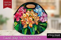 Stained Glass Flowers Lunch Bag - Floral Lunch Bug PNG Product Image 1