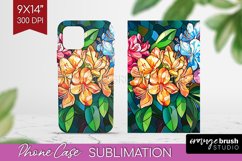 Stained Glass Flowers Phone Case PNG - Floral Case PNG Product Image 1