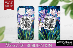 Family Quote Phone Case PNG - Stained Flass Flowers Case PNG Product Image 1