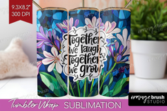 Family Quote Tumbler Wrap - Stained Flass Flowers Tumbler Product Image 1