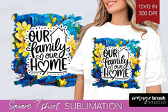 Family Quote Square Tshirt Background - Stained Flass PNG Product Image 1