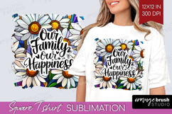 Family Quote Square Tshirt Background - Stained Flass PNG Product Image 1
