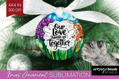 Family Quote Ornament PNG - Stained Flass Flowers PNG Product Image 1