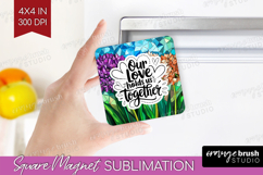 Family Quote Magnet Sublimation - Stained Flass Flowers PNG Product Image 1