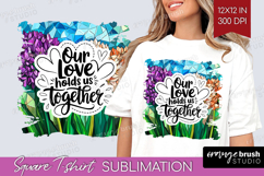 Family Quote Square Tshirt Background - Stained Flass PNG Product Image 1