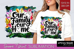 Family Quote Square Tshirt Background - Stained Flass PNG Product Image 1