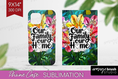 Family Quote Phone Case PNG - Stained Flass Flowers Case PNG Product Image 1